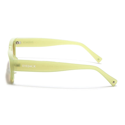 Eyejack Green Rectangle Sunglasses for Men & Women (3563CL986)