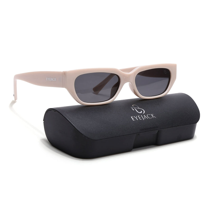 Eyejack White Rectangle Sunglasses for Men & Women (3563CL987)