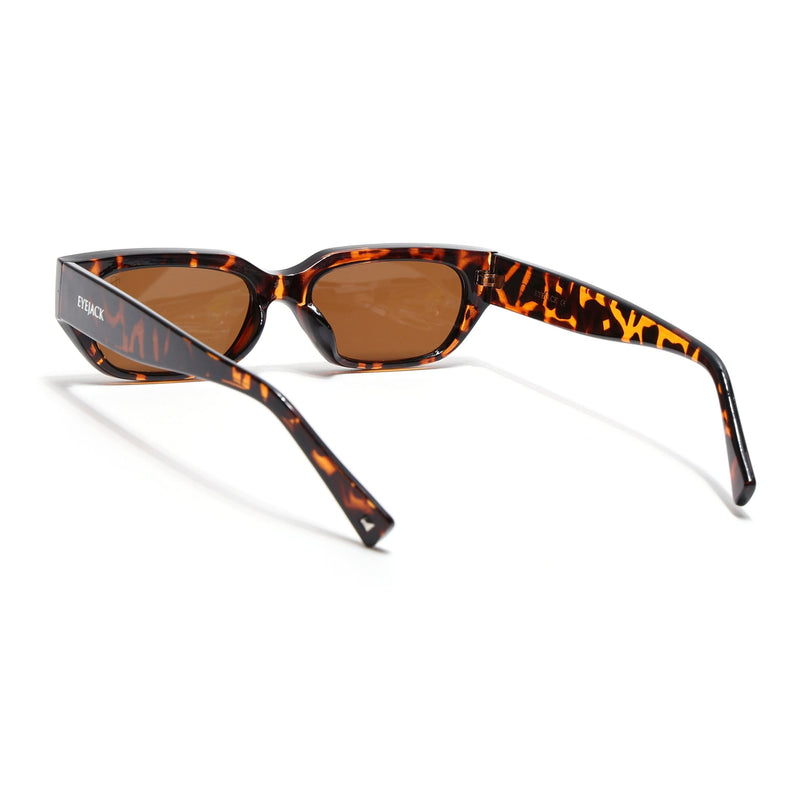 Eyejack Demi Brown Rectangle Sunglasses for Men & Women (3563CL988)