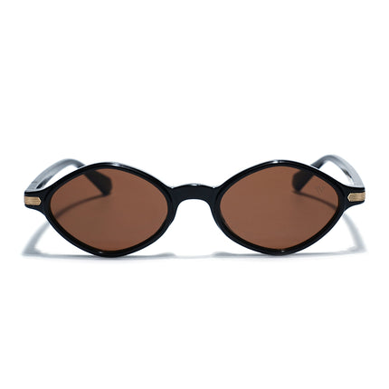 Black Oval Sunglasses | Brown Lens  - MG7752