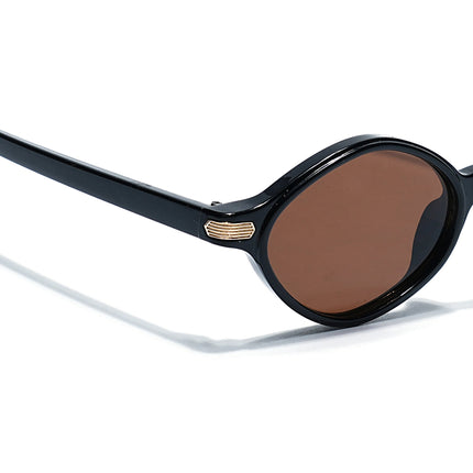 Black Oval Sunglasses | Brown Lens  - MG7752