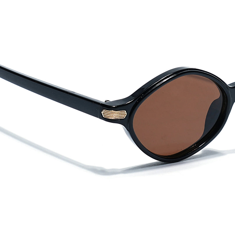 Black Oval Sunglasses | Brown Lens  - MG7752