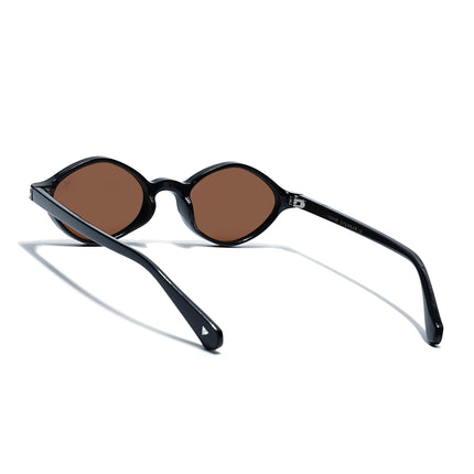 Black Oval Sunglasses | Brown Lens  - MG7752