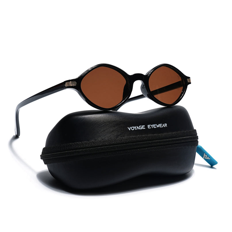 Black Oval Sunglasses | Brown Lens  - MG7752