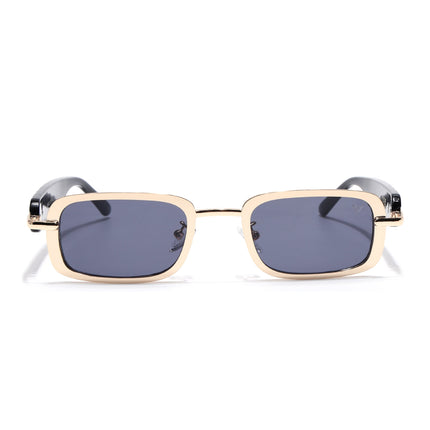 Rectangle Sunglasses for Men & Women (Grey Lens | Golden Frame - MG7618)