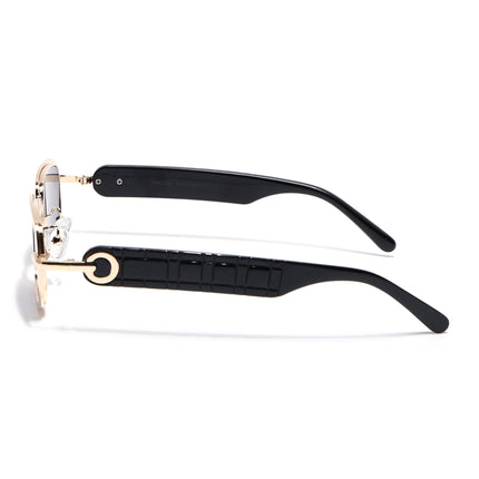 Rectangle Sunglasses for Men & Women (Grey Lens | Golden Frame - MG7618)