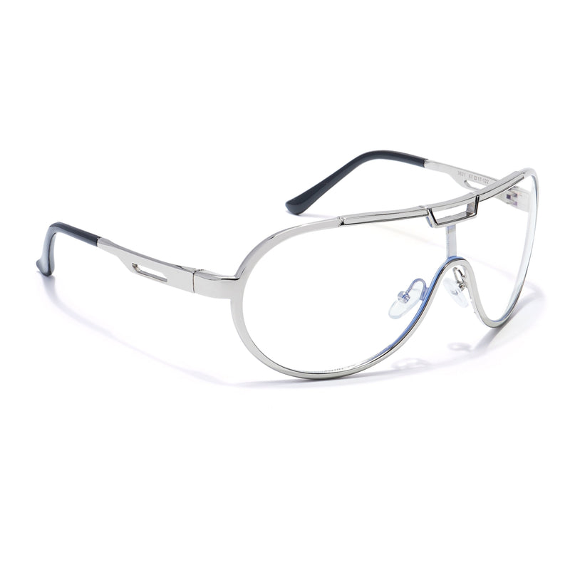 Voyage Silver Wrap Around Eyeglasses for Men & Women - MG5591-C2