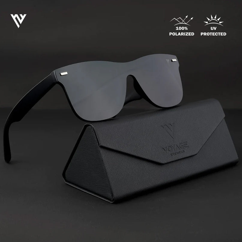 Mooze | Shine Black Wayfarer Polarized Sunglasses | PMG3979