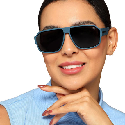 Eyejack Blue Wayfarer Polarized Sunglasses for Men & Women (3710PCL1204)