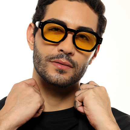 Milan - Black Round Sunglasses I Yellow Lense (3717CL991)