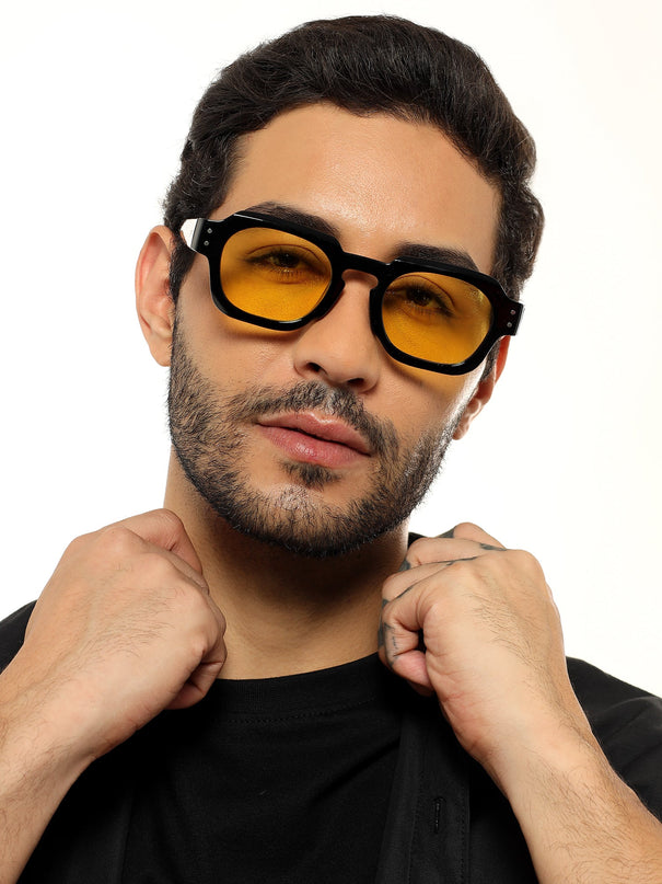 Milan - Black Round Sunglasses I Yellow Lense (3717CL991)