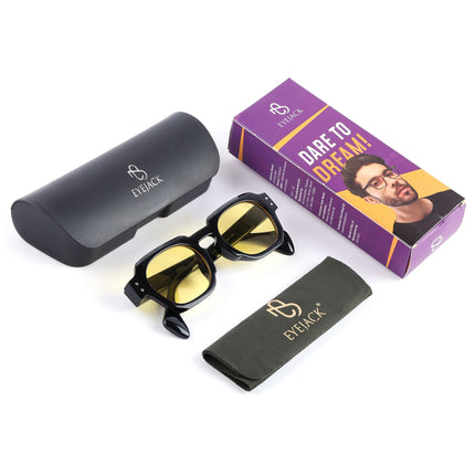 Milan - Black Round Sunglasses I Yellow Lense (3717CL991)