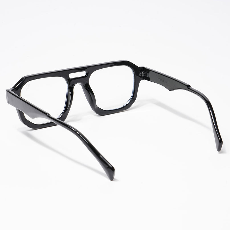 Eyejack Shine Black Square Eyeglasses for Men & Women (3753CL510-C1)