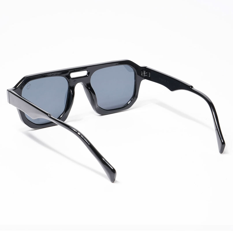 Eyejack Solar Square Sunglasses for Men & Women (Black Lens | Shine Black Frame - 3753CL506-C1)