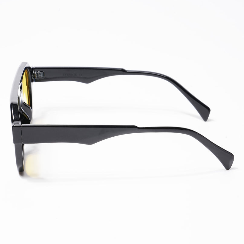 Eyejack Solar Square Sunglasses for Men & Women (Yellow Lens | Shine Black Frame - 3753CL508-C3)
