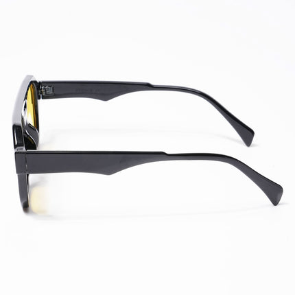 Eyejack Solar Square Sunglasses for Men & Women (Yellow Lens | Shine Black Frame - 3753CL508-C3)