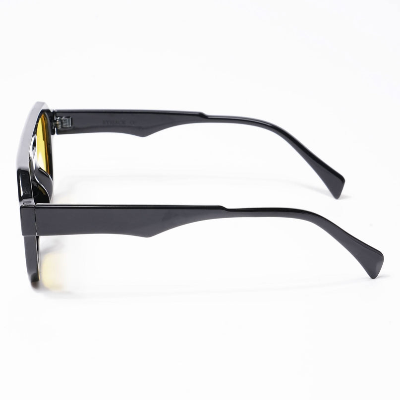 Eyejack Solar Square Sunglasses for Men & Women (Yellow Lens | Shine Black Frame - 3753CL508-C3)