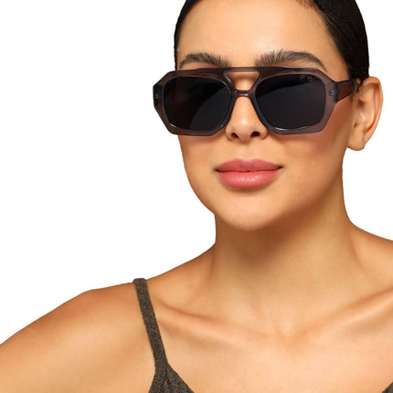 Eyejack Grey Wayfarer Sunglasses for Men & Women (3761CL1005)