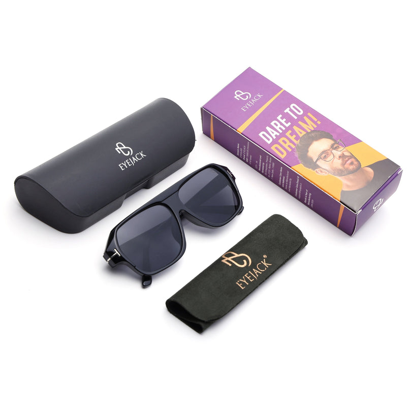 BEAM - Shine Black Square Sunglasses I 3793CL512-C1