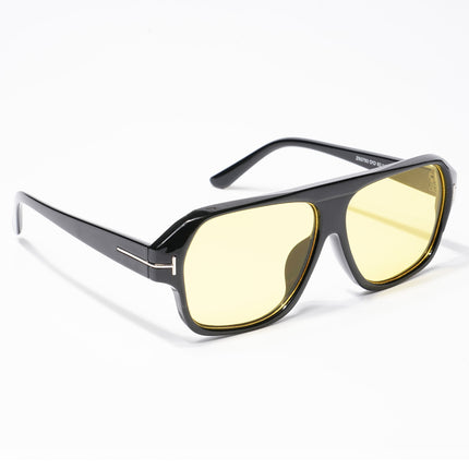 BEAM - Shine Black Square Sunglasses I Yellow Lens - 3793CL514-C3