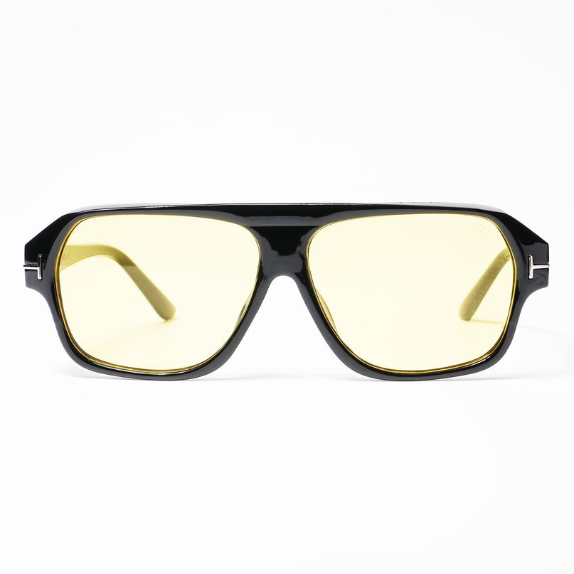 BEAM - Shine Black Square Sunglasses I Yellow Lens - 3793CL514-C3