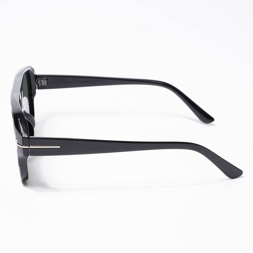 BEAM - Shine Black Square Sunglasses I Green Lens - 3793CL515-C4