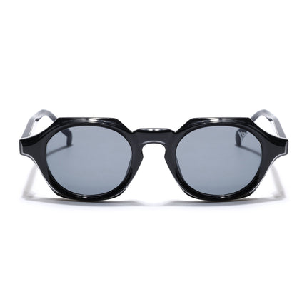 Hexagonal Sunglasses for Men & Women (Black Lens | Black Frame - MG7673)