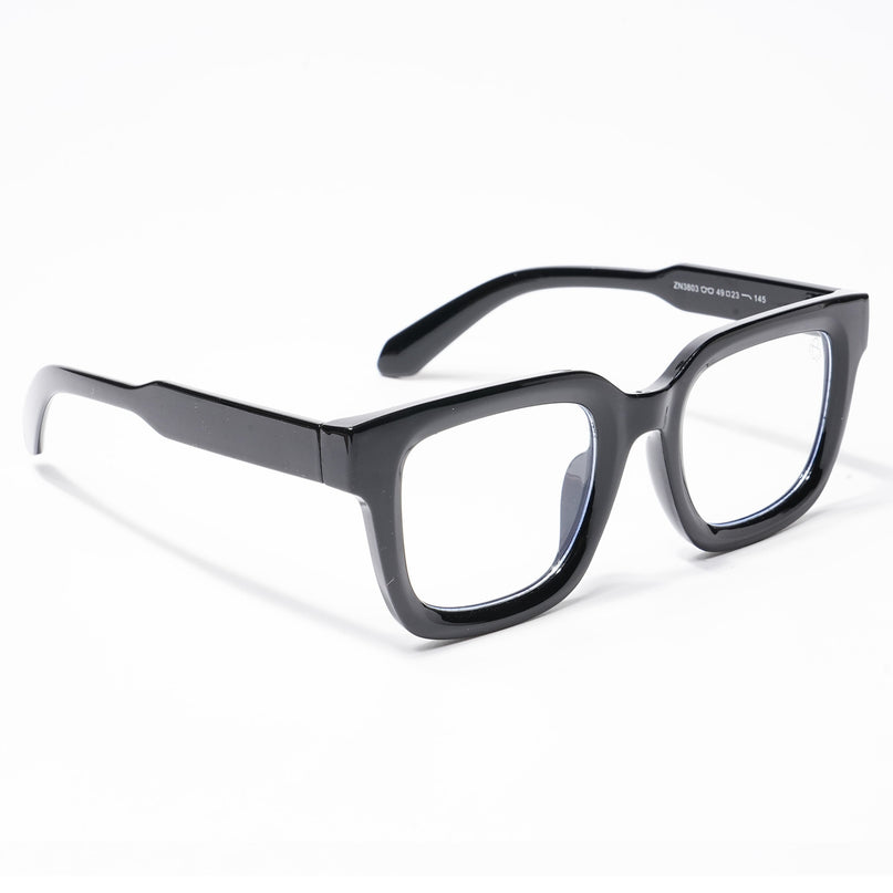 Cubix - Shine Black Square Eyeglasses I Transparent Lens (3803CL529-C1)
