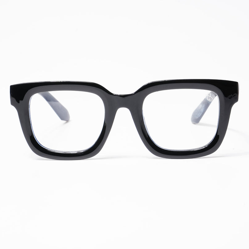 Cubix - Shine Black Square Eyeglasses I Transparent Lens (3803CL529-C1)