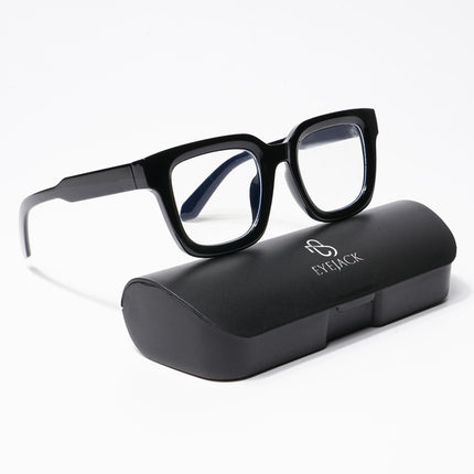 Cubix - Shine Black Square Eyeglasses I Transparent Lens (3803CL529-C1)