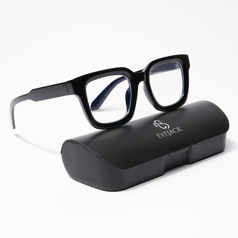 Cubix - Shine Black Square Eyeglasses I Transparent Lens (3803CL529-C1)