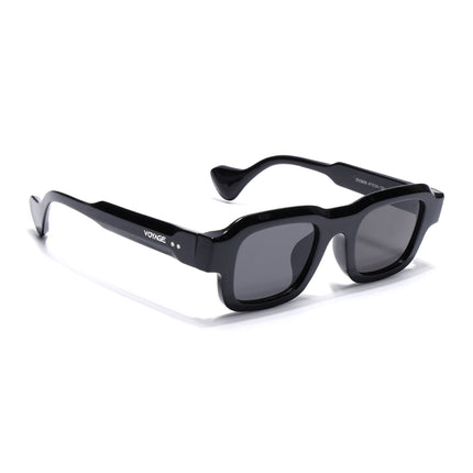 Square Sunglasses for Men & Women (Black Lens | Black Frame - MG7155)