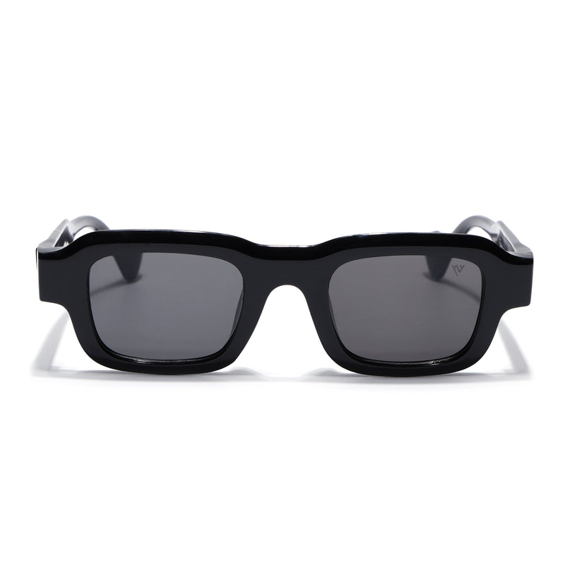 Square Sunglasses for Men & Women (Black Lens | Black Frame - MG7155)
