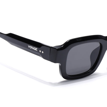 Square Sunglasses for Men & Women (Black Lens | Black Frame - MG7155)
