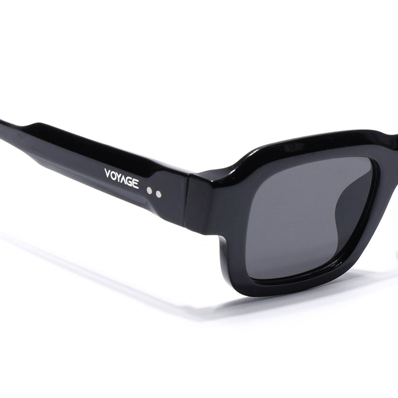 Square Sunglasses for Men & Women (Black Lens | Black Frame - MG7155)