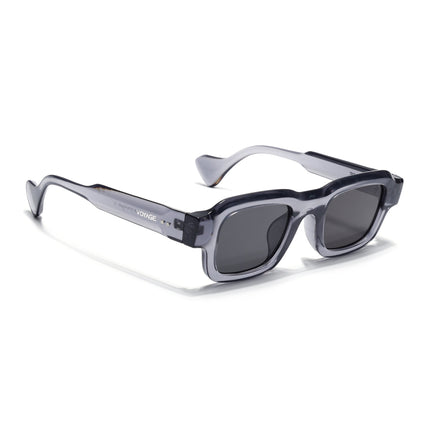 Square Sunglasses for Men & Women (Black Lens | Grey Frame - MG7156)
