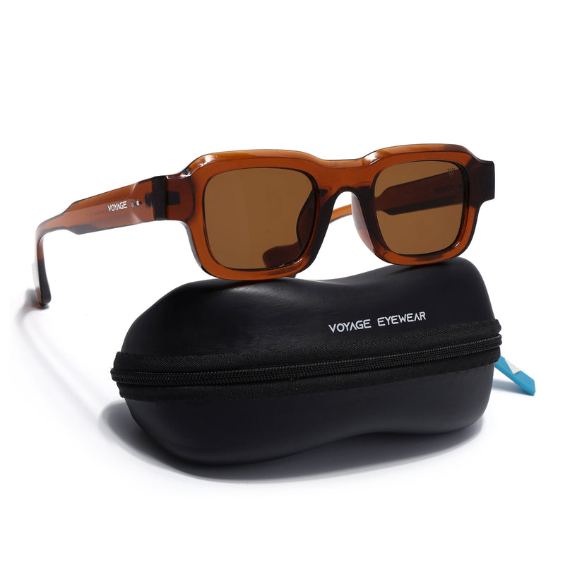 Square Sunglasses for Men & Women (Brown Lens | Brown Frame - MG7157)