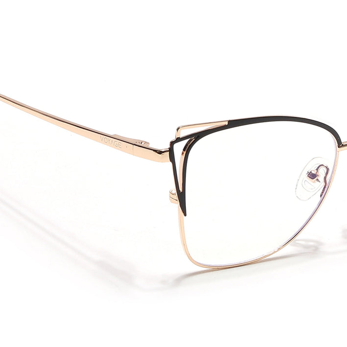 Voyage Glam Golden & Black Cateye Eyeglasses for Women - MG6535-C1