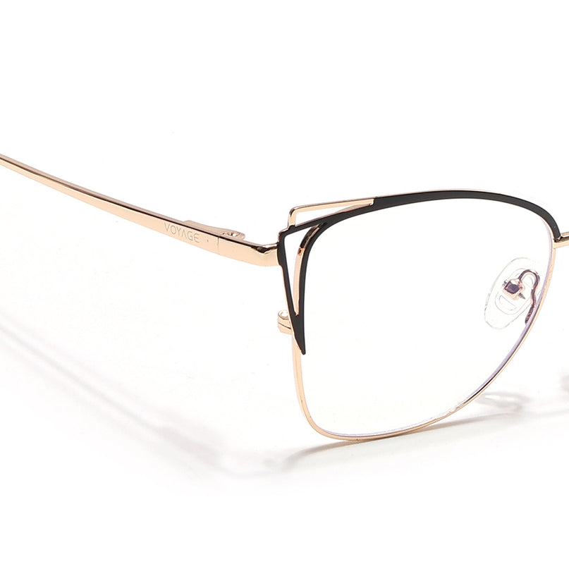 Voyage Glam Golden & Black Cateye Eyeglasses for Women - MG6535-C1