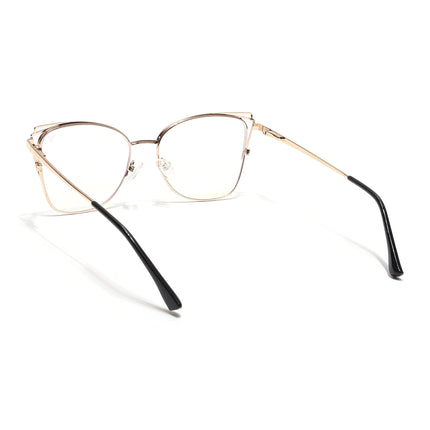 Voyage Glam Golden & Black Cateye Eyeglasses for Women - MG6535-C1
