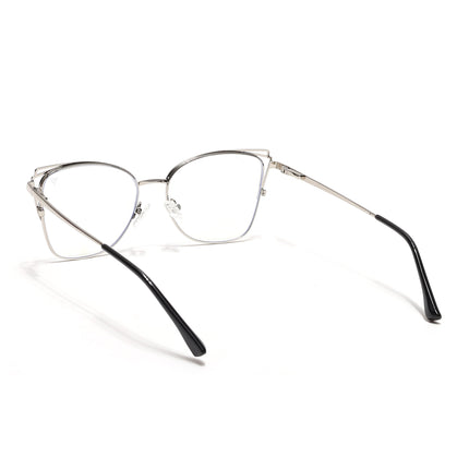 Voyage Glam Silver & Blue Cateye Eyeglasses for Women - MG6538-C4