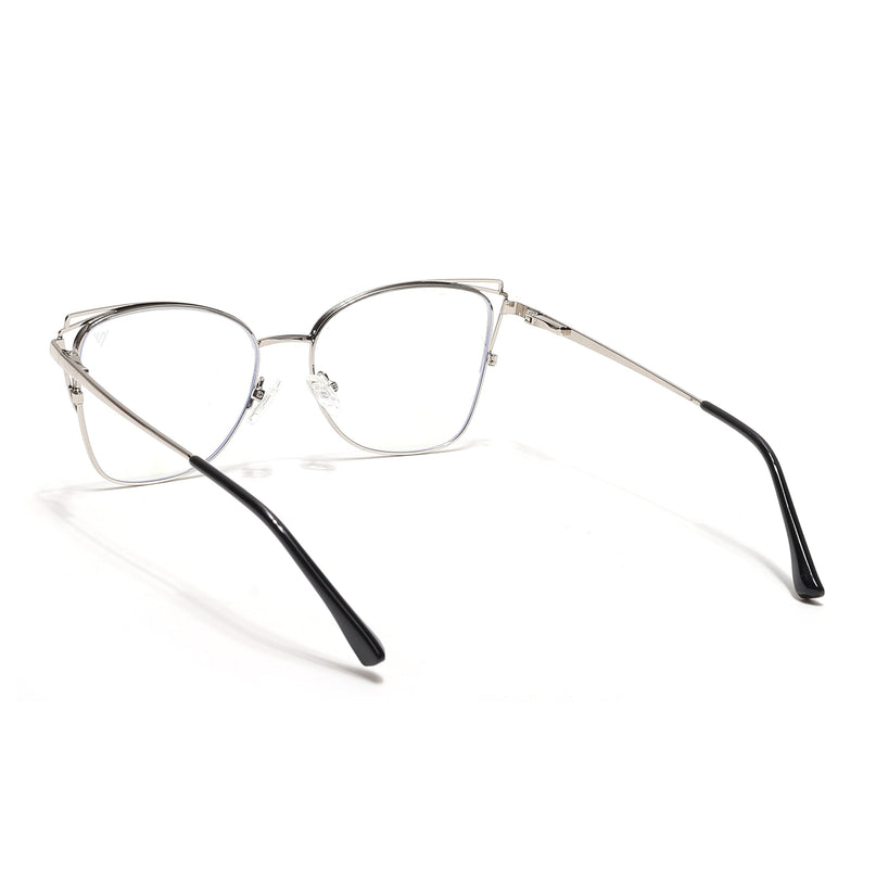 Voyage Glam Silver & Blue Cateye Eyeglasses for Women - MG6538-C4