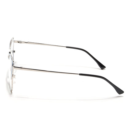 Voyage Glam Silver & Blue Cateye Eyeglasses for Women - MG6538-C4