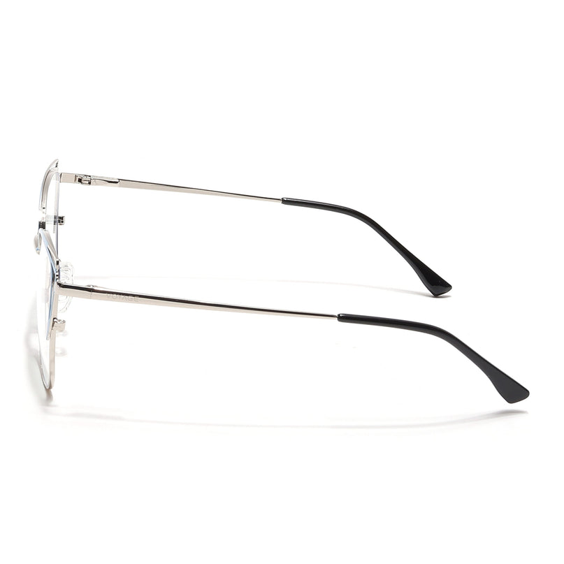 Voyage Glam Silver & Blue Cateye Eyeglasses for Women - MG6538-C4