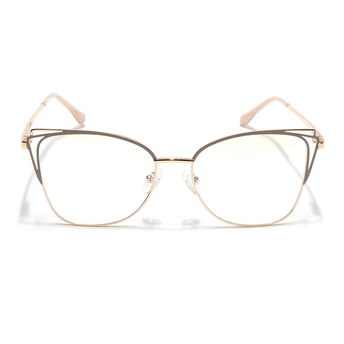 Voyage Glam Golden & Nude Cateye Eyeglasses for Women - MG6539-C5