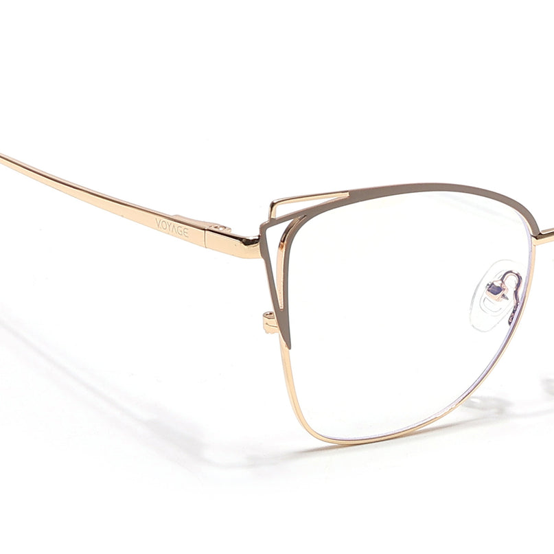 Voyage Glam Golden & Nude Cateye Eyeglasses for Women - MG6539-C5