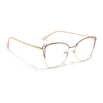 Voyage Glam Golden & Nude Cateye Eyeglasses for Women - MG6539-C5