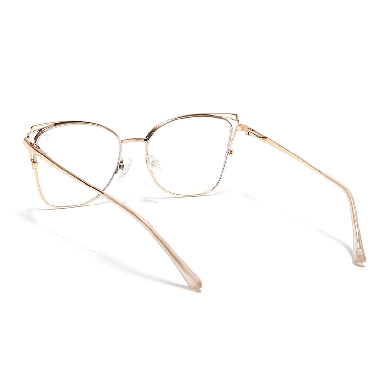 Voyage Glam Golden & Nude Cateye Eyeglasses for Women - MG6539-C5