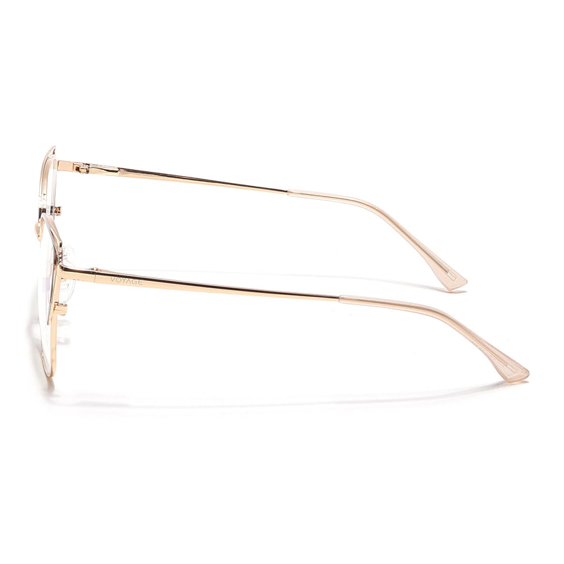 Voyage Glam Golden & Nude Cateye Eyeglasses for Women - MG6539-C5