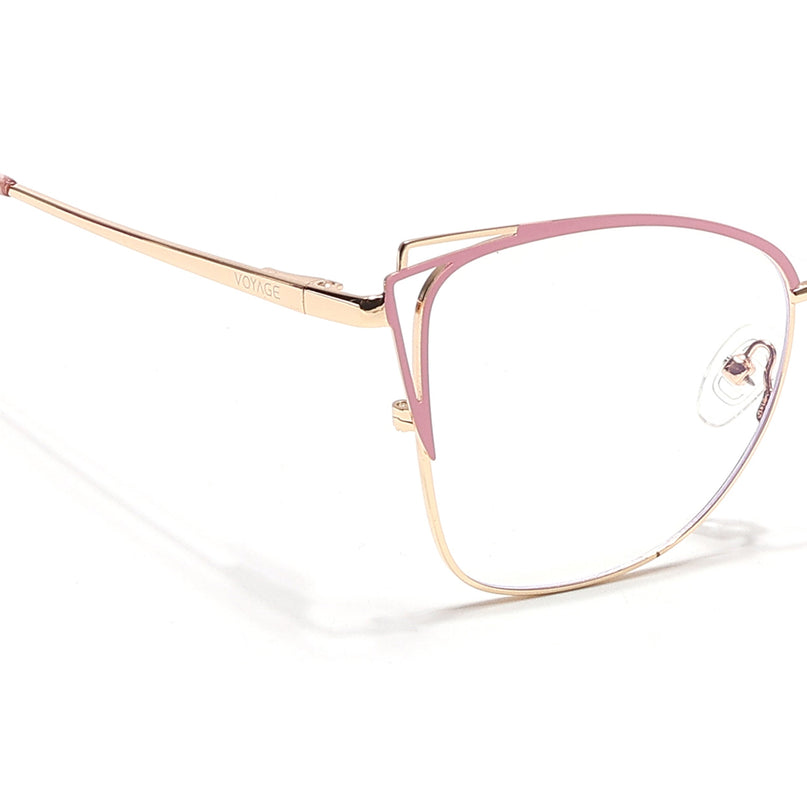 Voyage Glam Golden & Pink Cateye Eyeglasses for Women - MG6540-C6